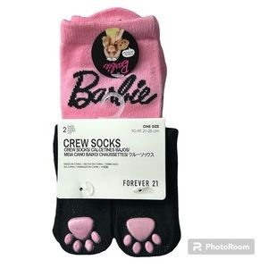 NEW Barbie Adult Crew Socks + Dog Puppy Socks Mommy and Me Matching Set